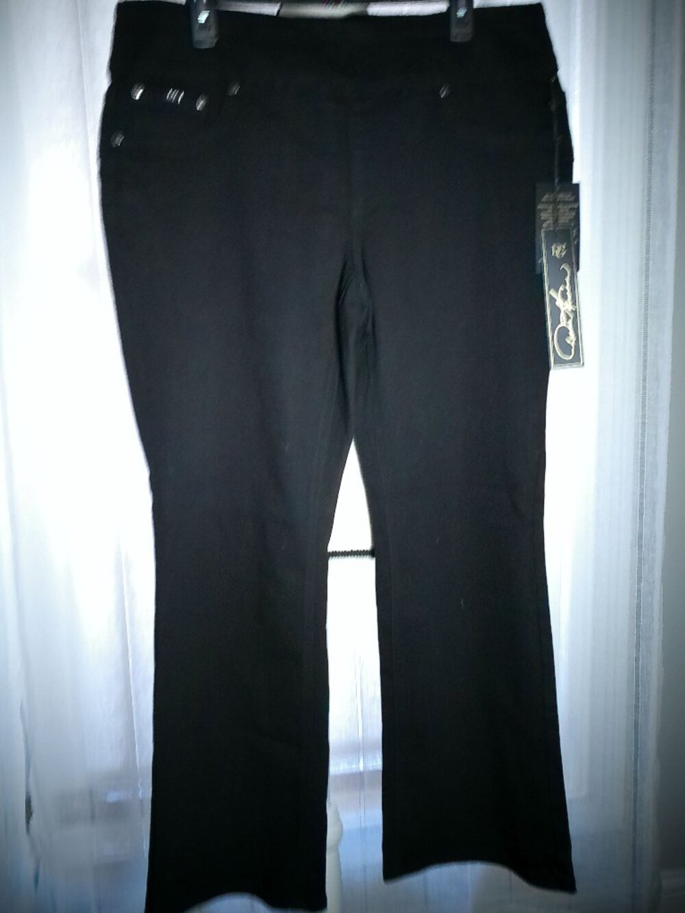 DG2 by Diane Gilman NWT 5 Pocket Pull-On Virtual Stretch Black Bootcut Jeans XLP
